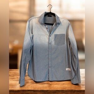 JNCO Cotton Button-Up Shirt | Blue Micro Dot | Casual Streetwear